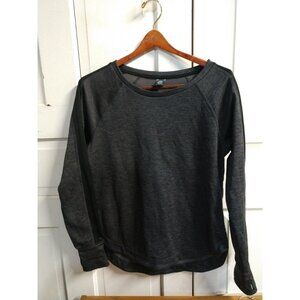 Champion Womens Heather Gray Raglan Long Sleeve Pullover Top With Thumbholes Siz